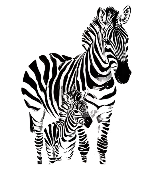 Decor Self Adhesive Animal Zebra Vinyl Wall Sticker - 60cm