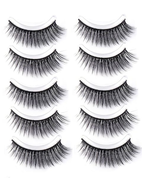 Faux Mink Lashes Fluffy Wispy Eyelashes 5 Pairs
