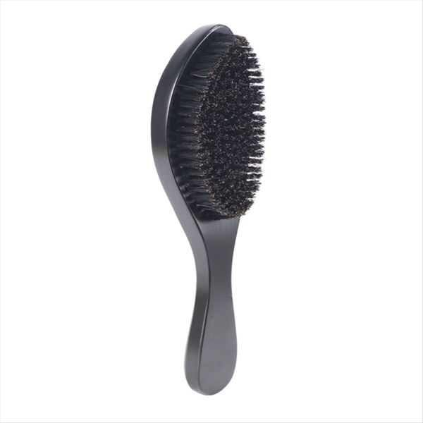Black Long Curved Beard Comb Bristle Brush Beech Wood Bristle Brush