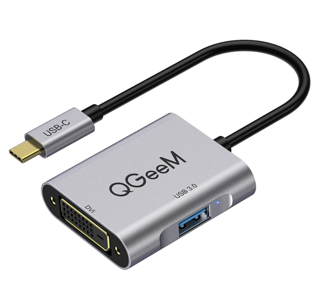 QGeeM 2 in 1 Type C to USB3.0 VGA Adapter