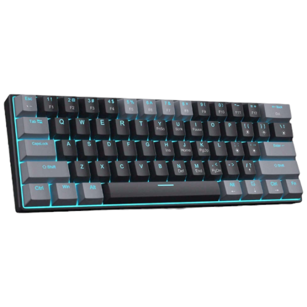 MK-STAR61 - RGB Backlit Mini Gaming Keyboard With White-Red Switch - Black