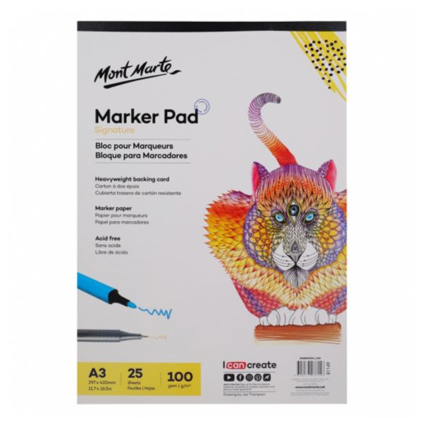 Mont Marte Signature Marker Pad A3 25 Sheets 100gsm