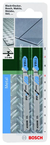 Jigsaw blade HSS T 118 A Basic for Metal, 2 pc