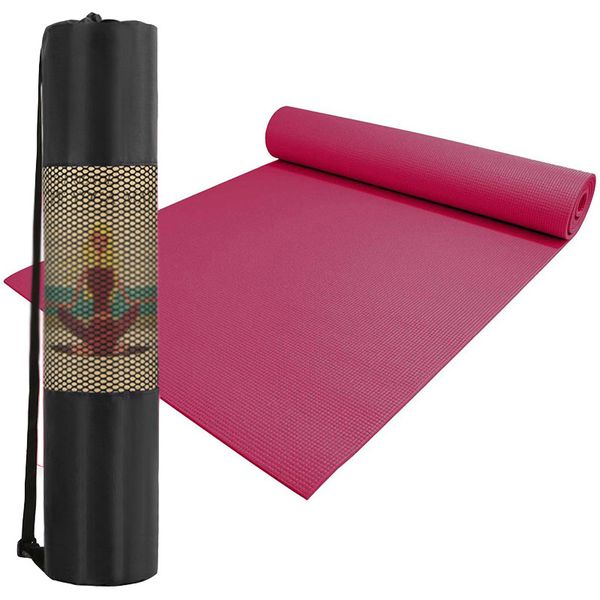 6mm Thick Yoga Mat &amp; Pilates Mat with Bag - Pink