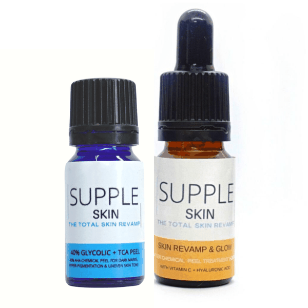 40% Glycolic &amp; TCA (AHA) peel + Skin revamp &amp; glow serum for dark spots