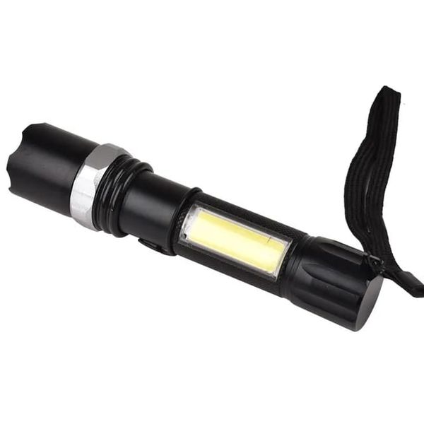 XPE+COB Long Distance Flashlight Rechargeable Hunting LED Torch Light