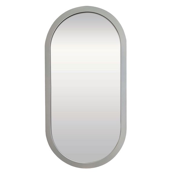 Mirror - Oval Styled Framed Wall Mirror 60cm x 120cm - Grey