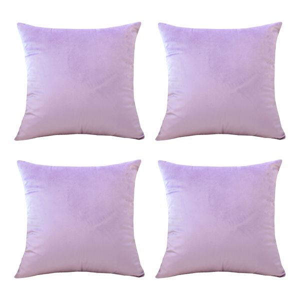 Velvet Plain Square Throw Cushion Pillow Covers - Set of 4