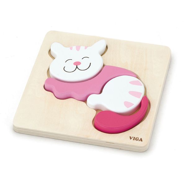 VIGA Handy Block Wooden Puzzle- Cat