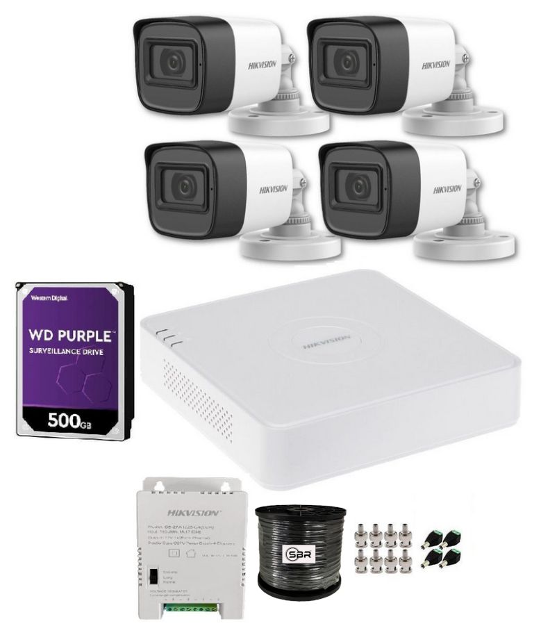 Hikvision 4 Channel 1080P Complete Kit - New Model - 500GB