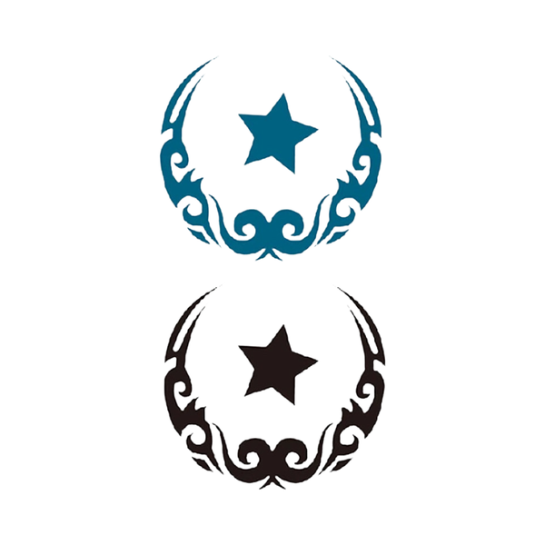 Tattoo - Waterproof High Quality Skin Safe - Star In Round Pattern - X-567
