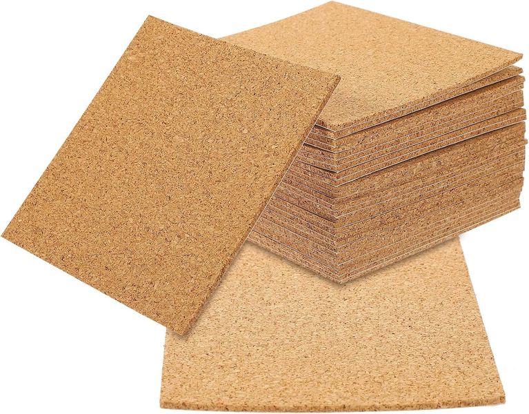 80 Piece 2mm Self-Adhesive Coasters Thick Heat Resistant Cork Cup Pads