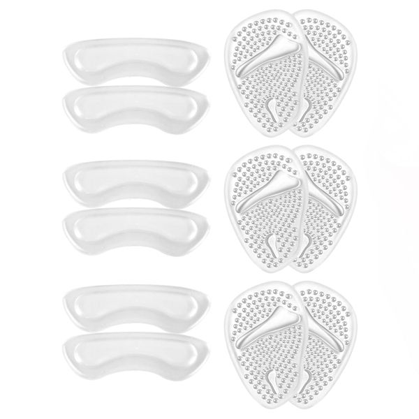 6 Pair Silicone Heel Protectors Cushion Inserts Metatarsal Pad
