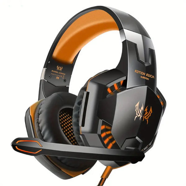 Kotion - G2000 - LED Gaming Headset With Noise Cancelling - Black &amp; Orange