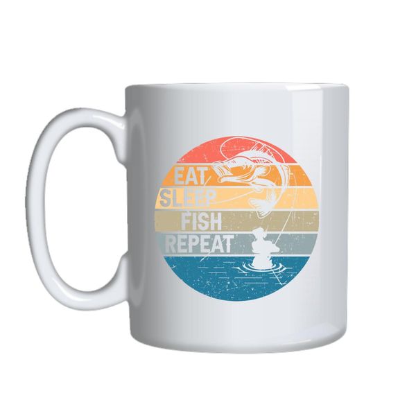 Eat Sleep Fish Repeat Mug Gift Idea 127