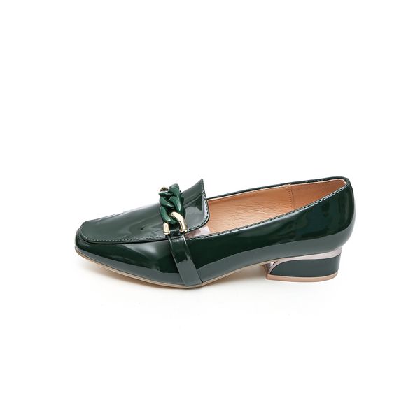 TTP Classic Square Toe Patent Loafers with Loop D cor JSF9