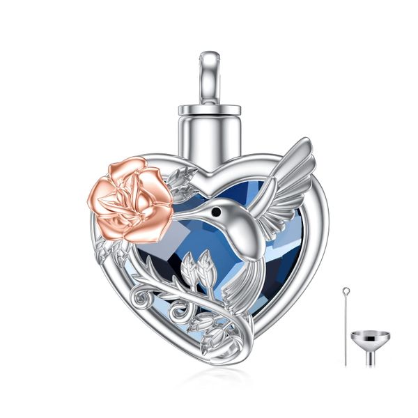 Hummingbird Cremation Jewelry for Ashes,Memorial Safe Keeping, with Funnel