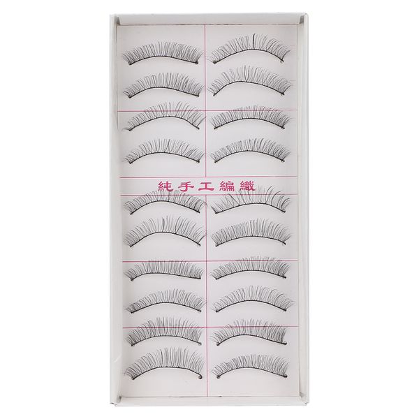 10 Pairs False Eyelashes 3D Handmade Natural Look Fake Cross for Makeup 217