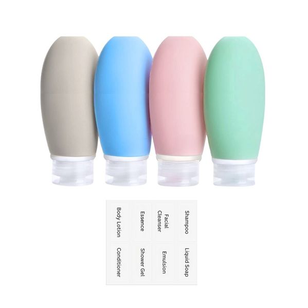 4 Piece Silicone Travel Bottles