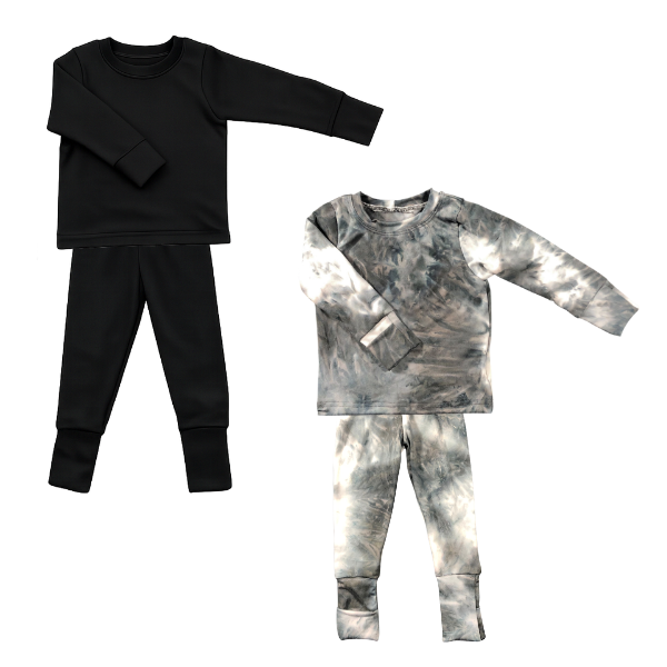 Foldover Cuffs -Black &amp; Black Tie Dye image