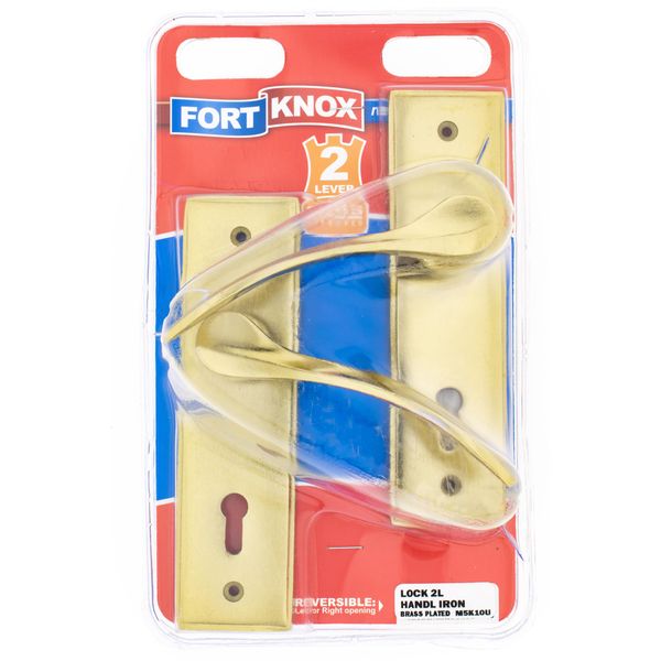 FORT KNOX 2-Lever Lockset Steel Lock Brass Plated Handles Iron Q:1 M5K10U