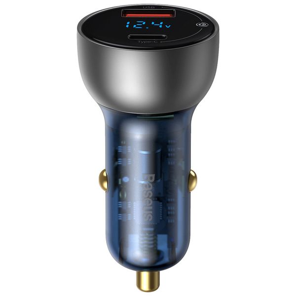 Baseus 5A - 65W QC+PPS Digital Display USB-C + USB-A Quick Car Charger