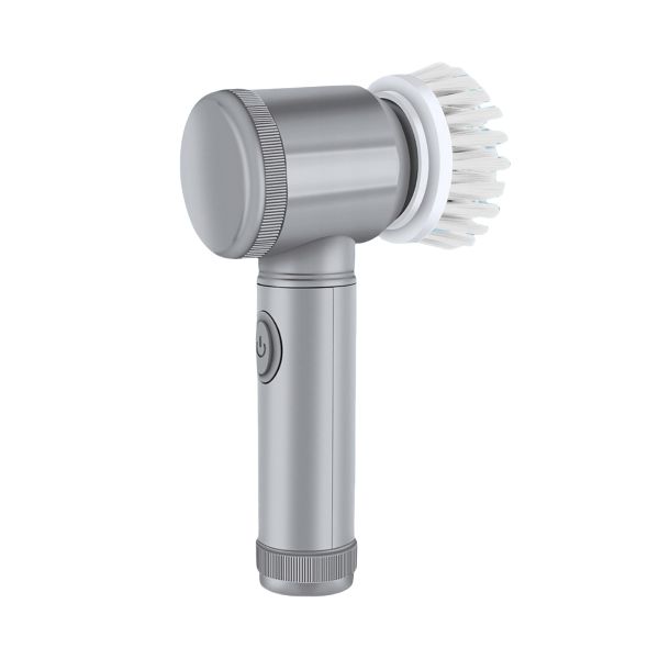 Cordless Electric Cleaning Brush/Interchangeable Brush Head Cleaner - Grey