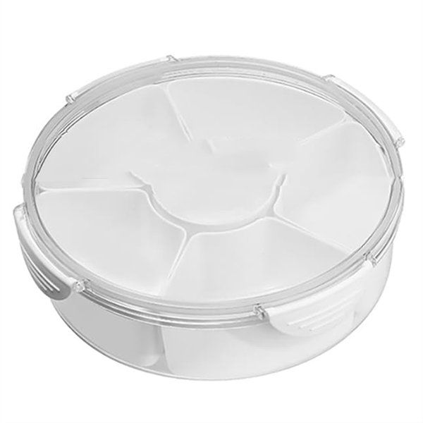 Veggie Tray With Lid - Snackle Box Container With 6 Compartments