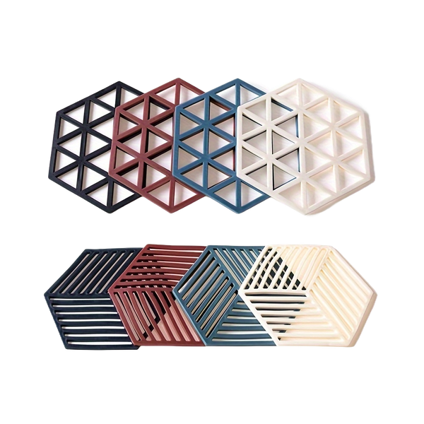 Set of 8 Hexagonal Silicone Trivet Mats