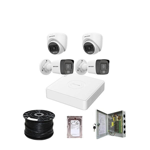 Hikvision 4 Channel System with 2MP xxAUDIOxx Cameras