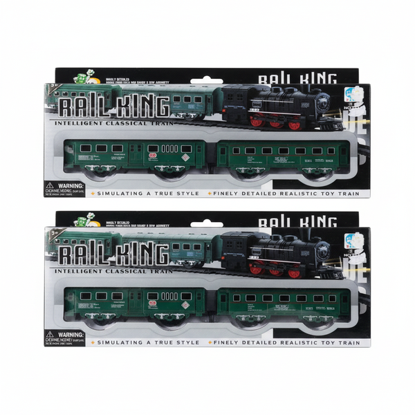Battery Operated Train Set - 13 Piece 29 cm Activity Toy for Kids - 2 Pack