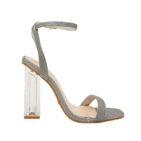 Quiz silver glitter block clearance heel sandals