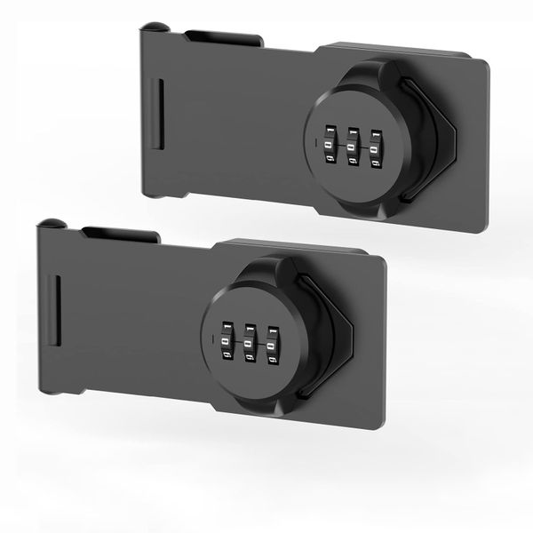 2 Pieces Mechanical Password Rotary Hasp Locks, Cabinet Locks with Combination