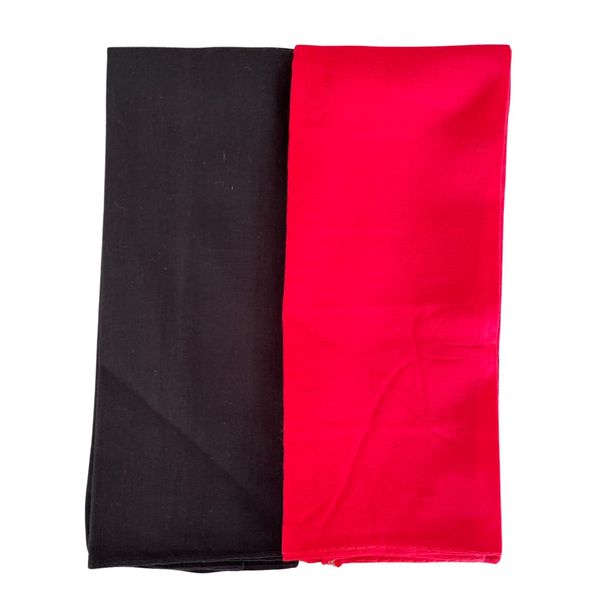 Double Delight: Set of 2 Cotton Bandanas for Versatile Style Solid Colors