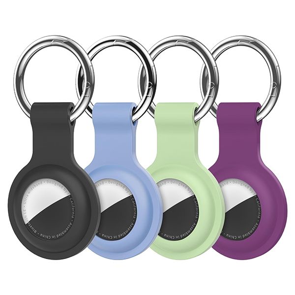 4 Pack AirTag Holder Case,Silicone for Air Tags Key Chain Ring Case Cover