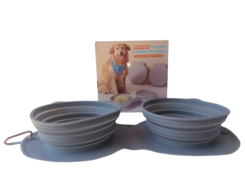 Silica Gel Portable Foldable Pet Bowl for Cats and Dogs (Medium built)