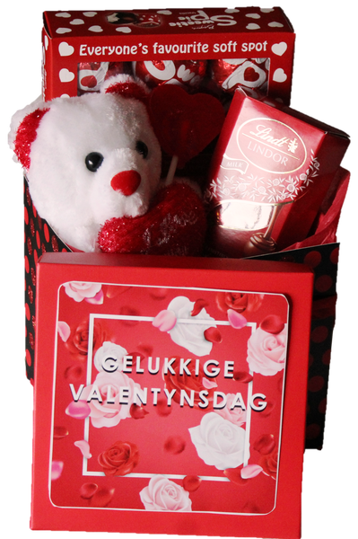 Happy Valentines Chocolate &amp; Gift Box with afrikaans message