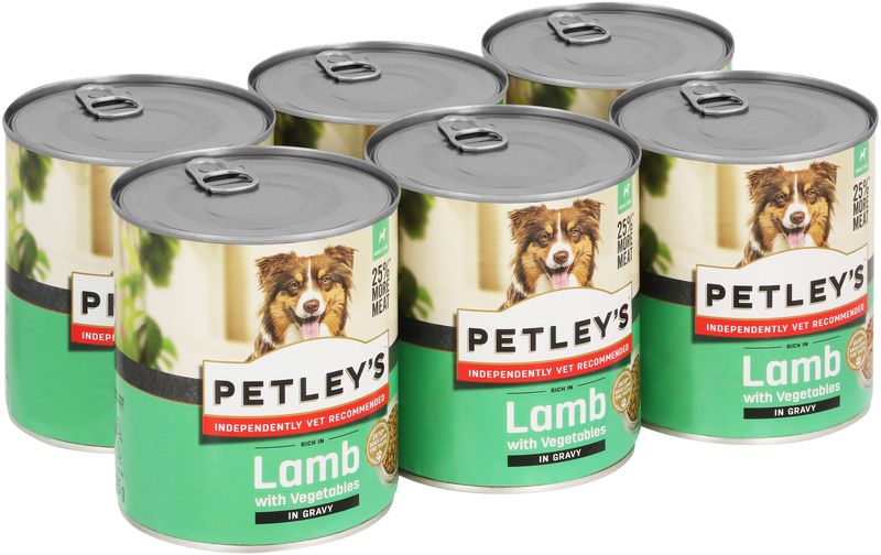 Petley's Dog Food Lamb, Vegetables and Gravy-6 tins x 775g