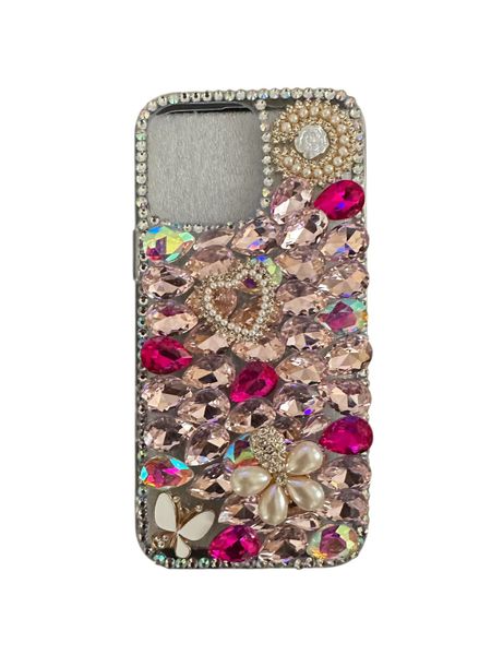 Luxury glitter peal love pink cover compatible with iPhone 15&amp;16 Pro max