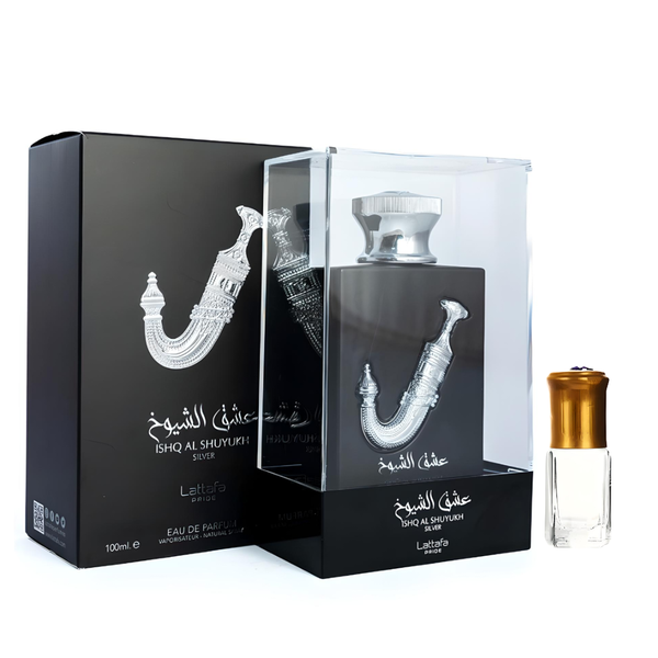 Ishq aL Shuyukh Silver Eau de Parfum - 100ml + Perfume Oil Gift