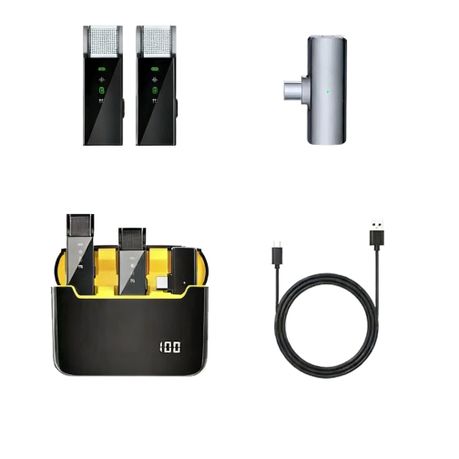 Noise Cancelling Wireless Lavalier Microphone Plug and Play for Recording Image