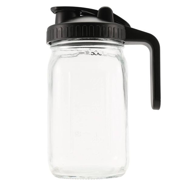 Borosilicate Glass Water Jug 950ml with Handle Heat Resistant Pitcher