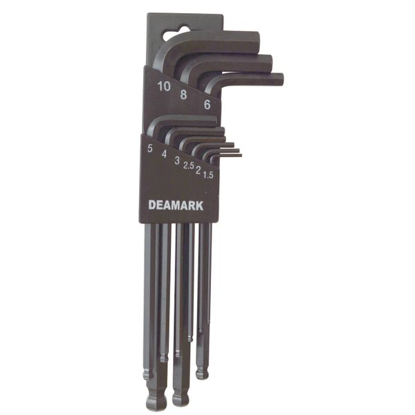 Deamark - Hex Key - Ball Long Arm - 1/16-3/8" - 9 Piece - 2 Pack