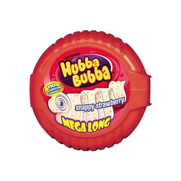 Hubba Bubba Snappy Strawberry Bubblegum Mega Long Tape - 2 x 56g