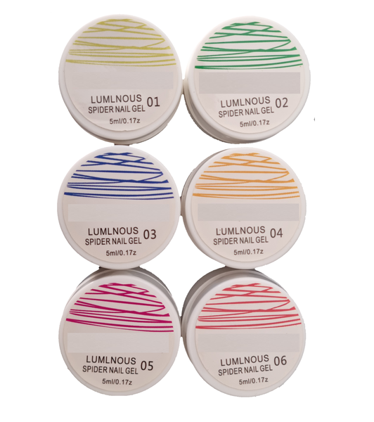 Glow-in-the-Dark Spider 6 Piece Spider Gel Set
