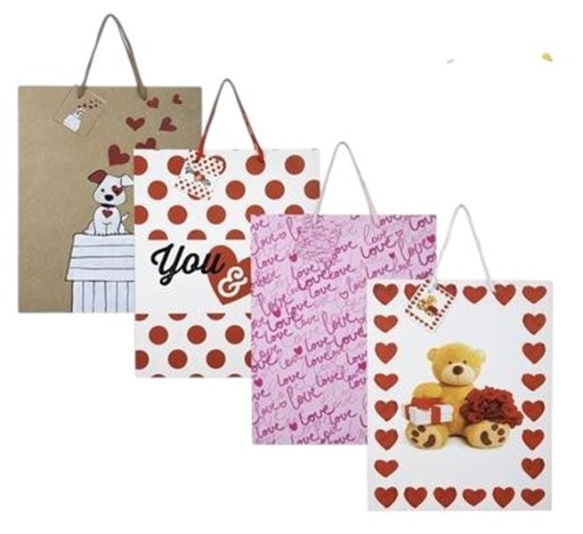 Large Paper "LOVE" Gift Bags (25x32cm) x 4