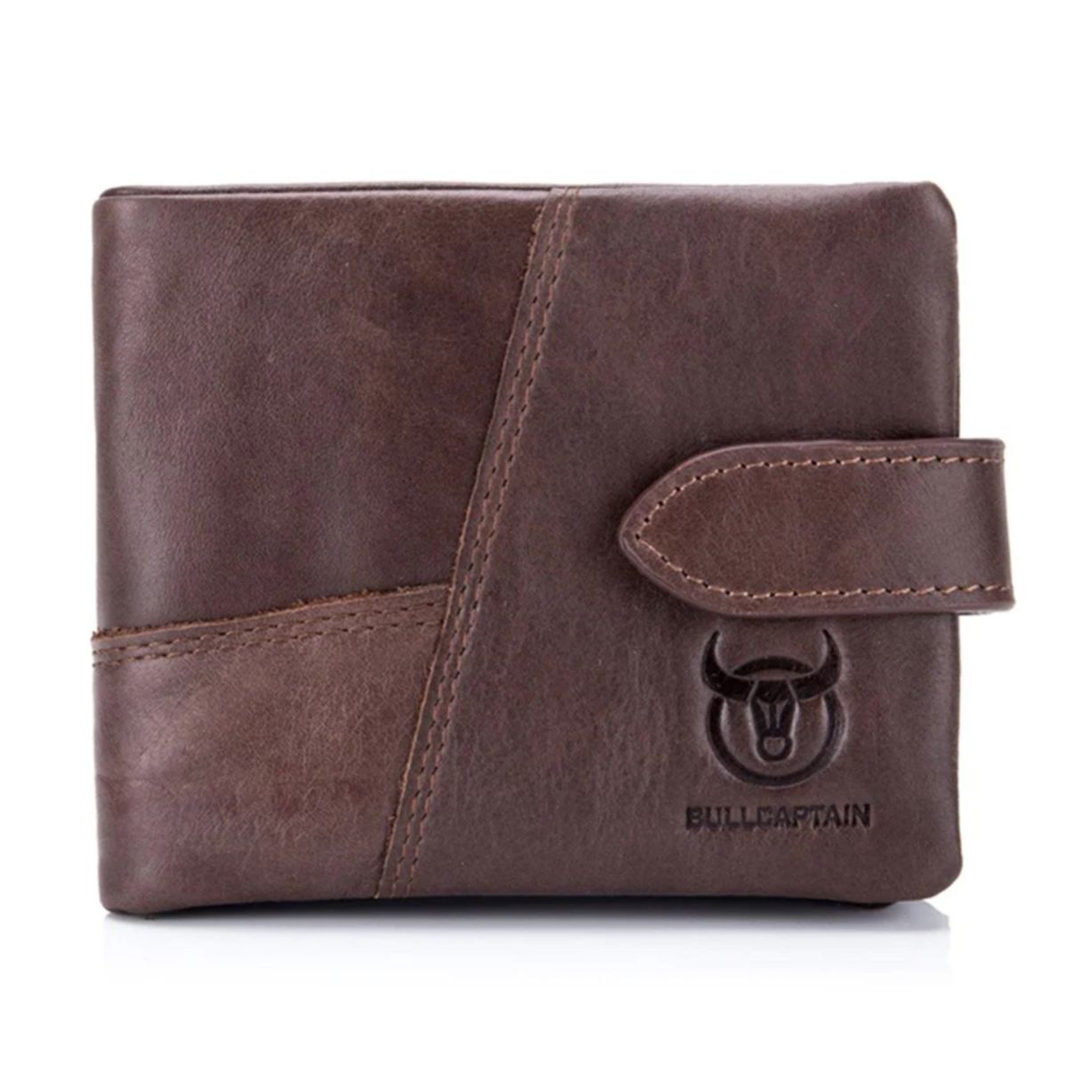 Bullcaptain Angus Genuine Leather Slim Bifold RFID Blocking Men's ...