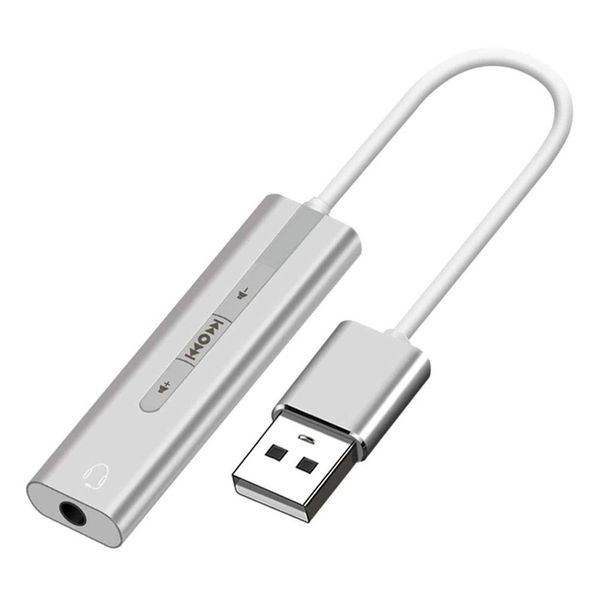 USB External Sound Card 3.5mm Audio Interface Microphone Headphone Adapter