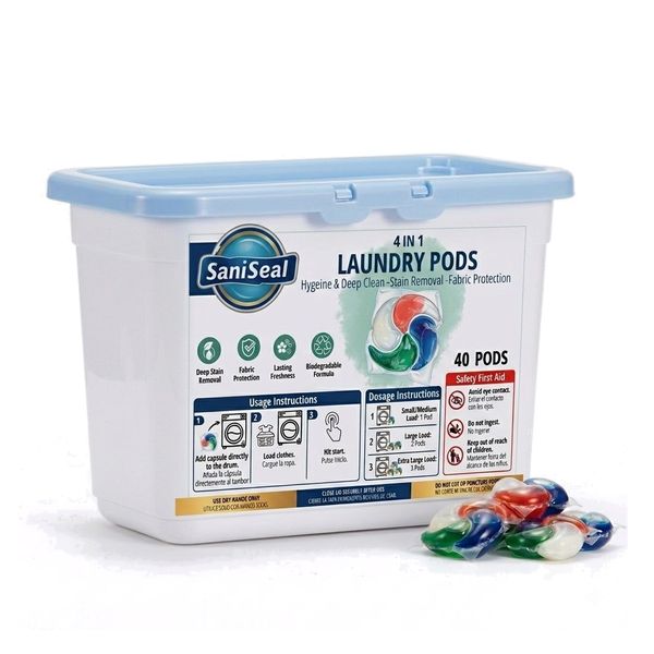 40 Pods - 4-in-1 Laundry Capsules (Washing Liquid Pods)