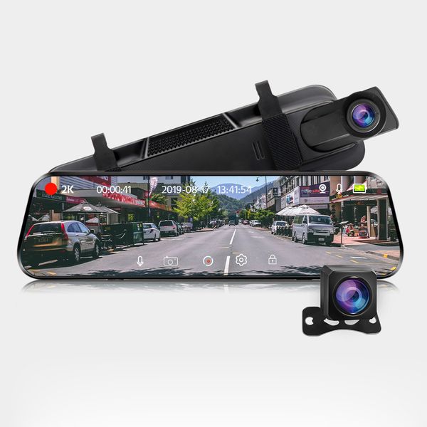 10" Full Display ADAS Dash Cam: 2K Lens/1080P Pixel &amp; Reversing Camera